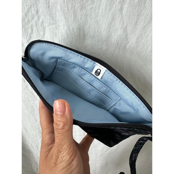 Baggallini Crossbody Shoulder Bag Travel Gray Black Nylon 9”x9” Adjustable - Picture 10 of 10